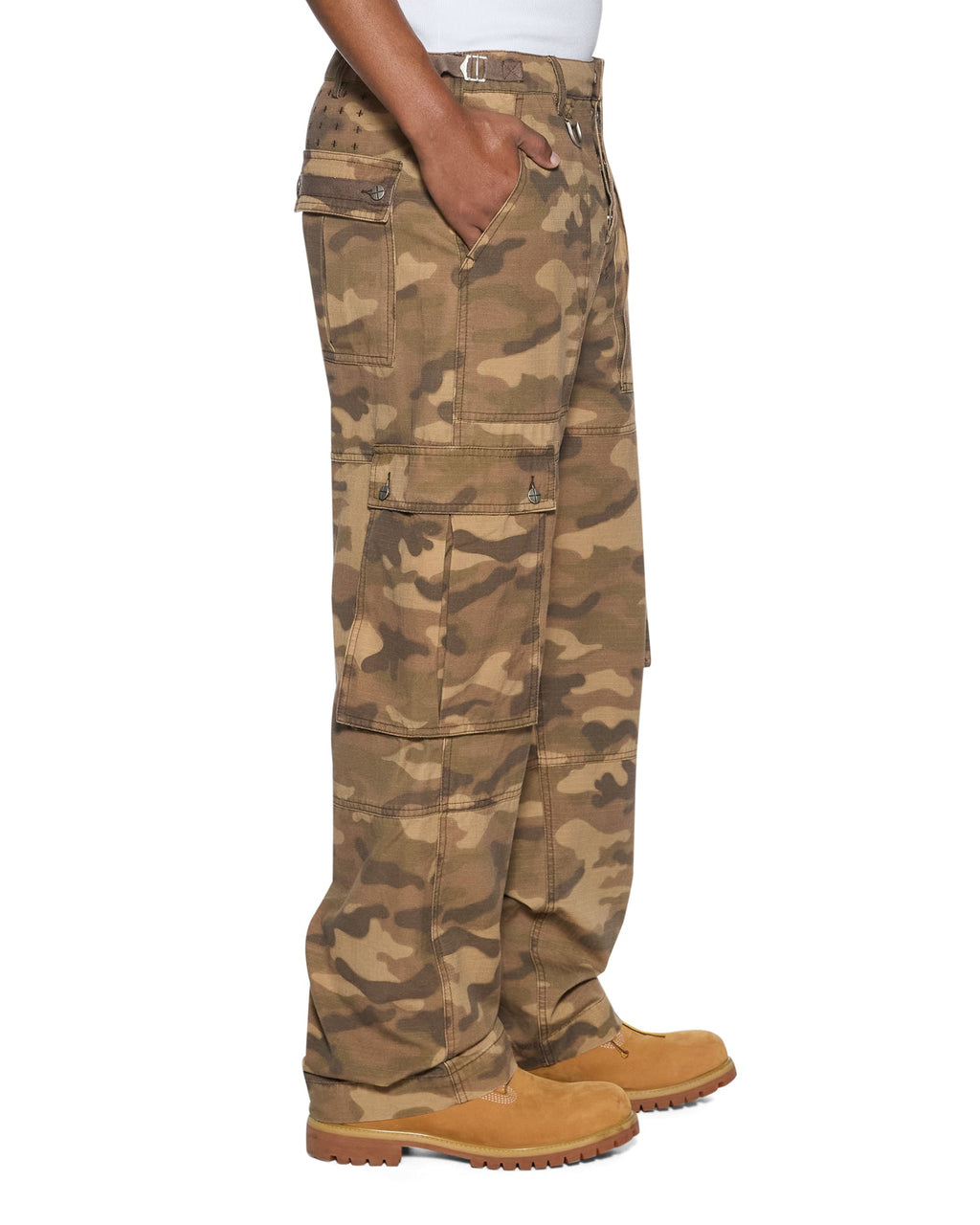Mens Troop Cargo Pant Sand Camo Straight Pants - Tan