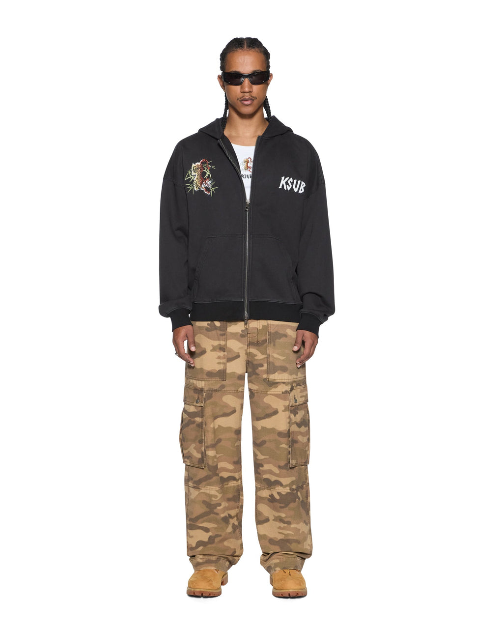 Mens Troop Cargo Pant Sand Camo Straight Pants - Tan