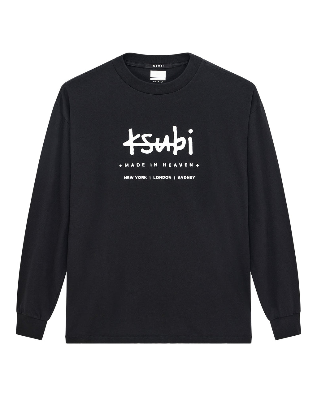 Mens Plated Ls Tee Black Regular Tees - Black