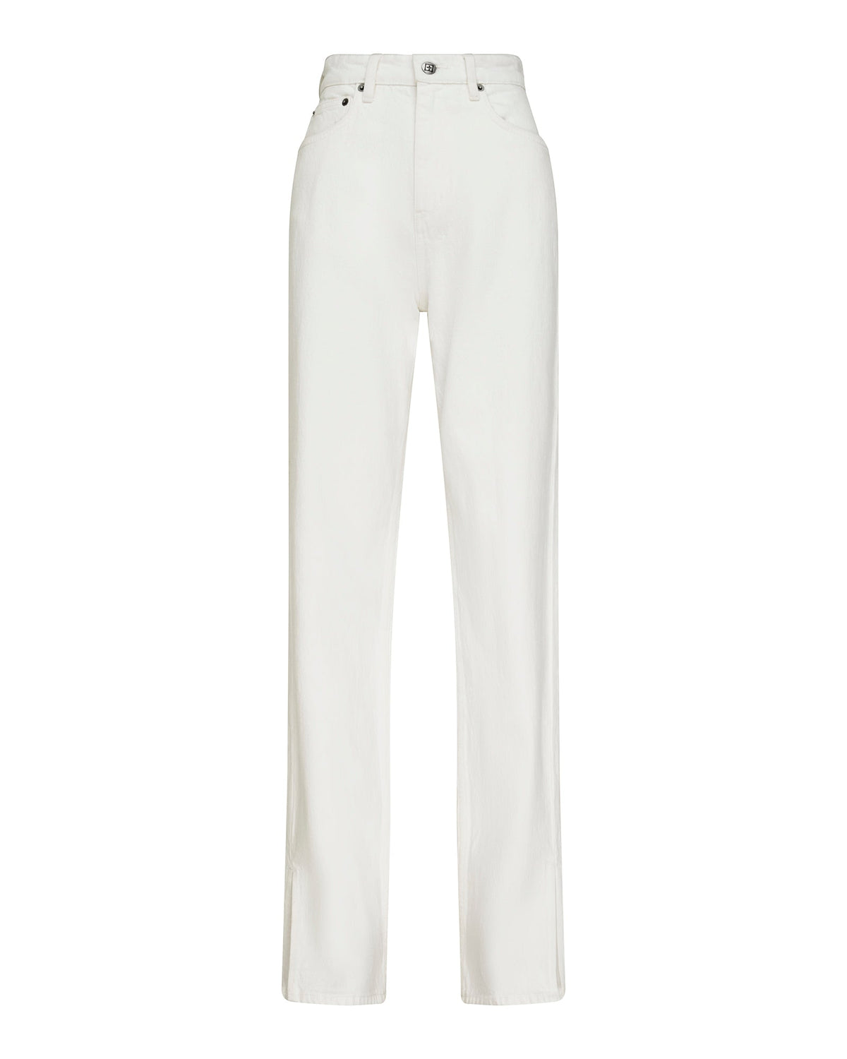 Womens Playback Splits Ecru Straight Denim Jeans - Beige