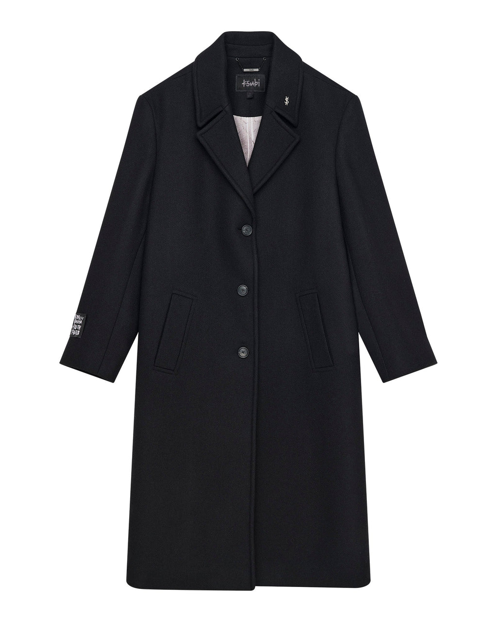 Mens Redemption Wool Coat Black Regular Jackets - Black