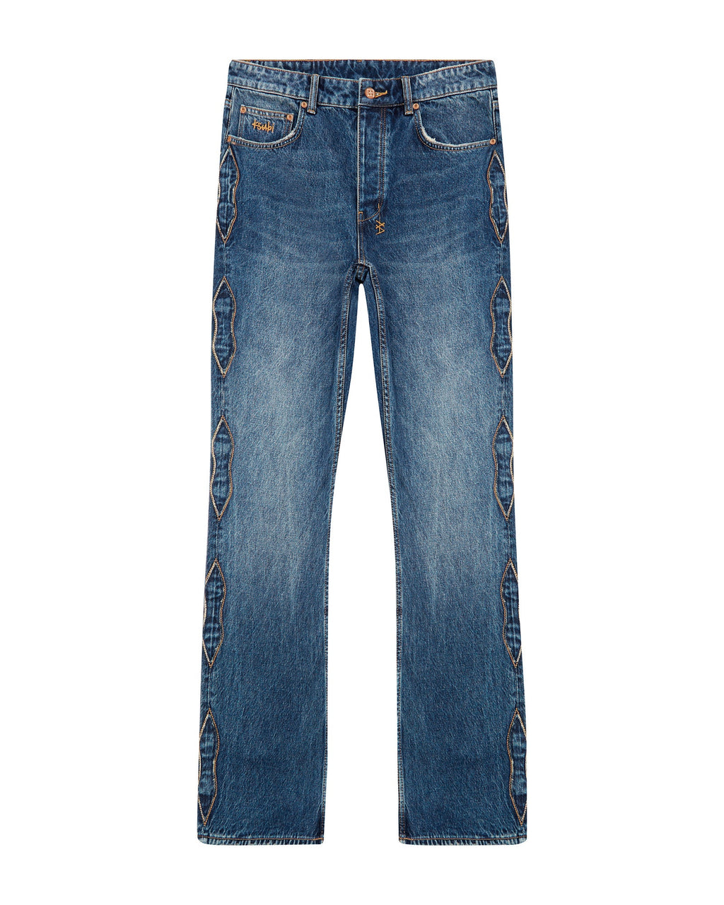 Mens Roped Doubledown Bronko Antique Kraft Bootcut Denim Jeans - Denim
