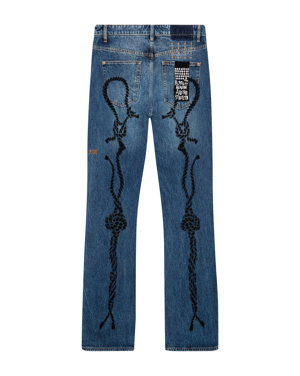 Mens Roped Doubledown Bronko Antique Kraft Bootcut Denim Jeans - Denim