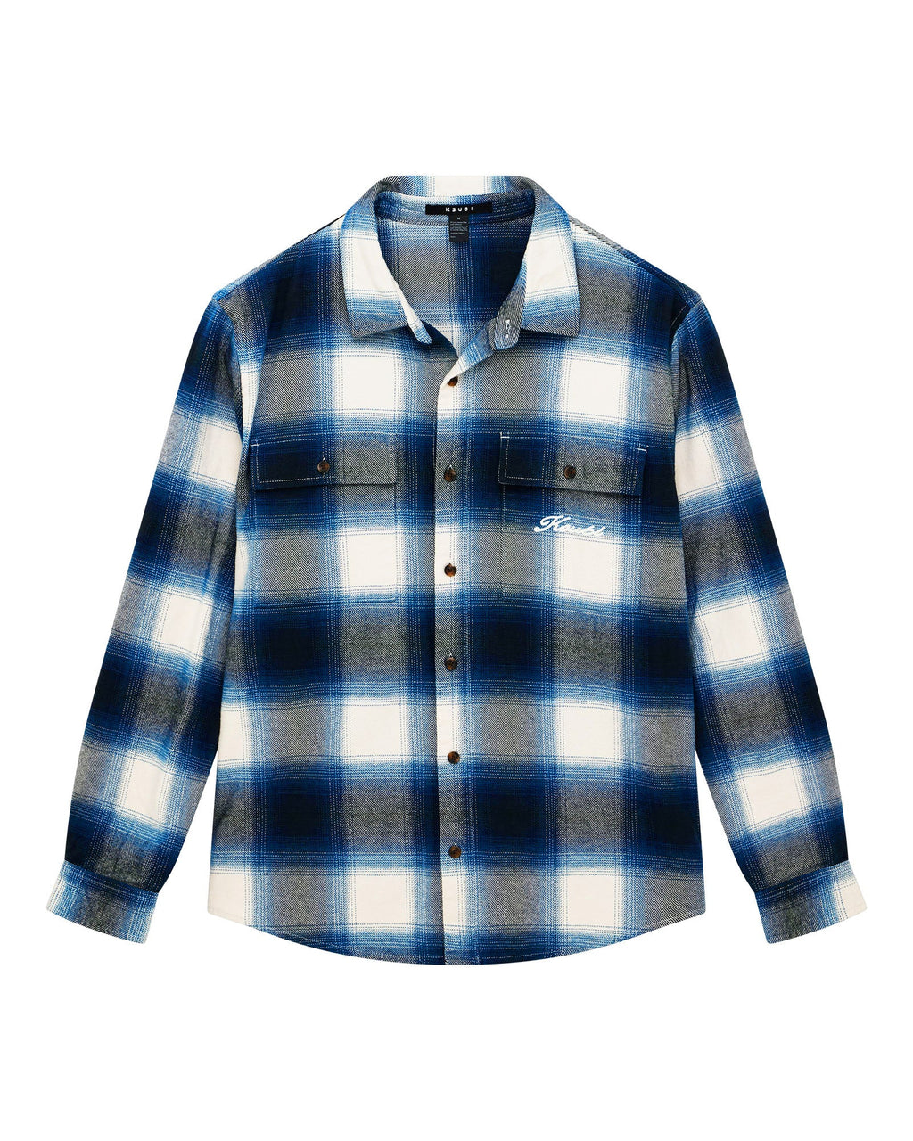 Mens Rosebowl Ls Shirt Salted Blue Regular Shirts - Blue