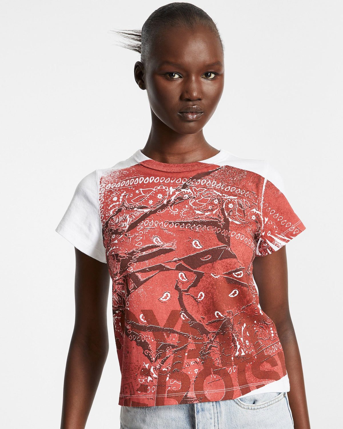 Womens Royalty Bandana Mini Ss Tee Multi Fitted Tees - Multi Colour