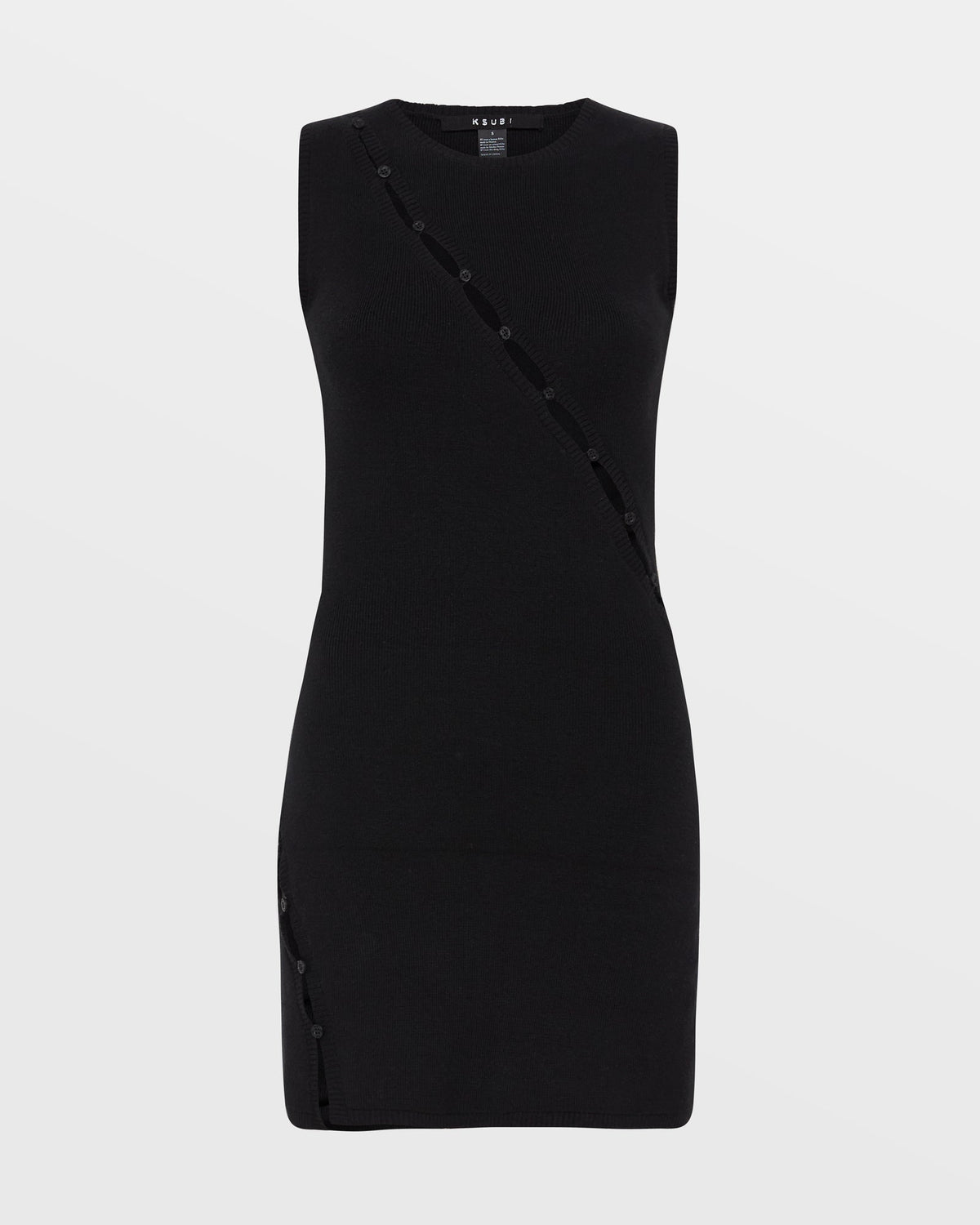 Womens Hex Keyhole Knit Dress Black Fitted Dresses - Black