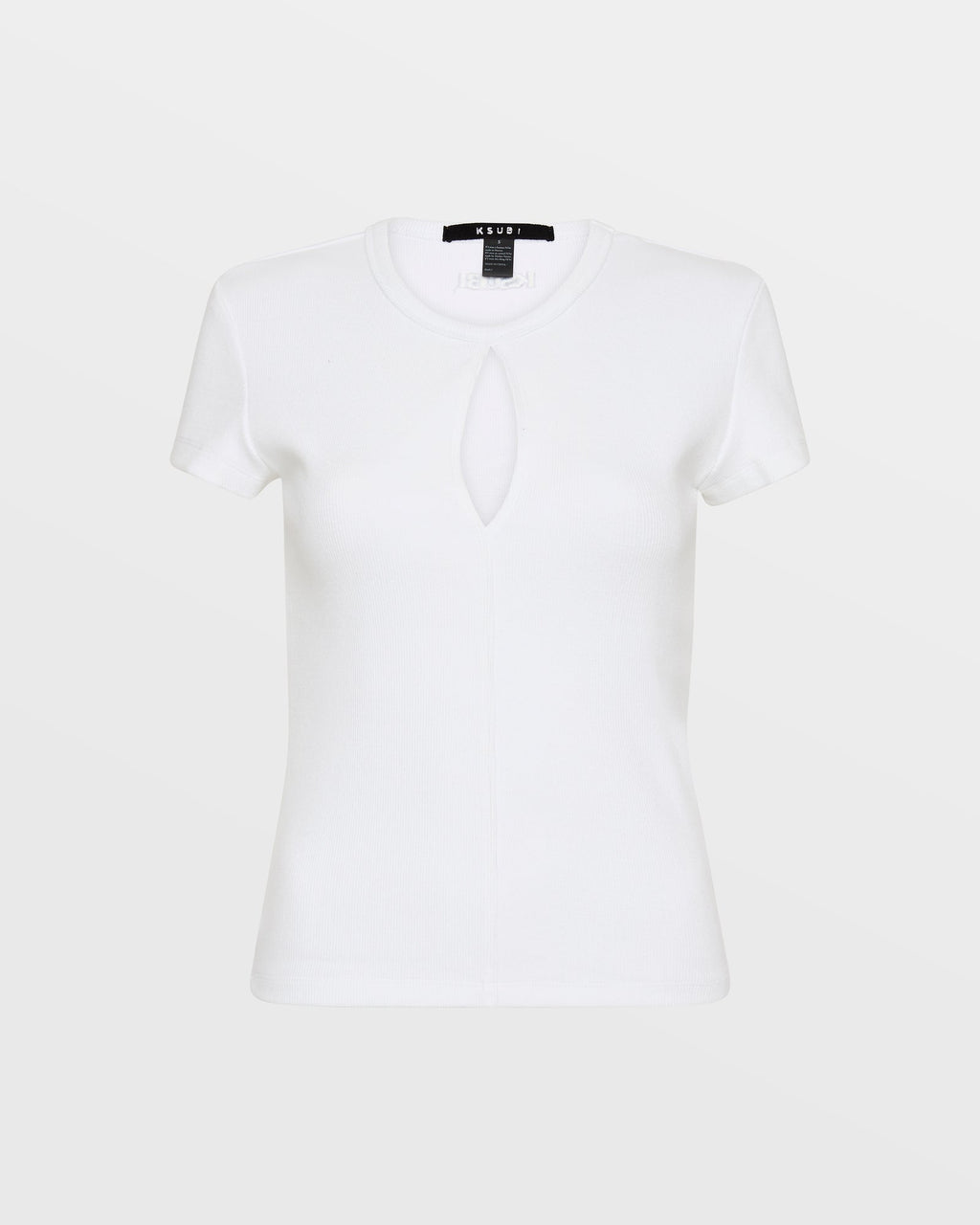 Womens Kut Out Ss Tee White Fitted Tees - White