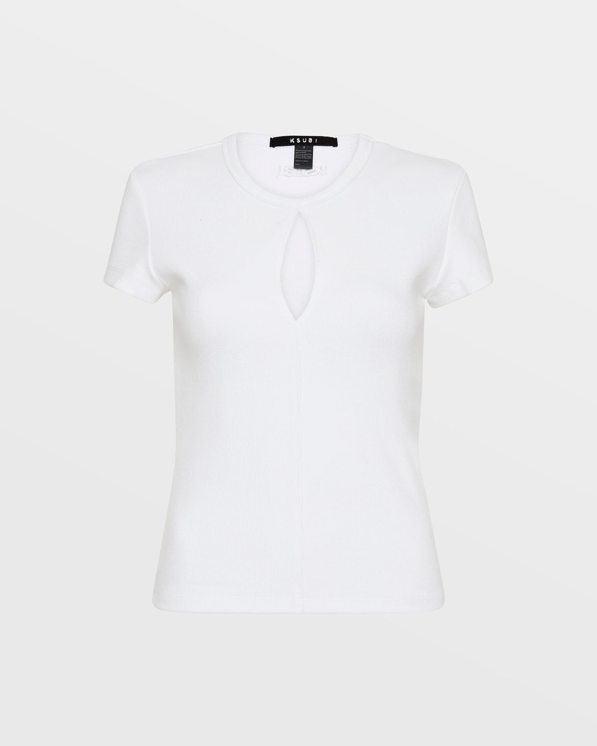 Womens Kut Out Ss Tee White Fitted Tees - White