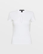 Womens Kut Out Ss Tee White Fitted Tees - White