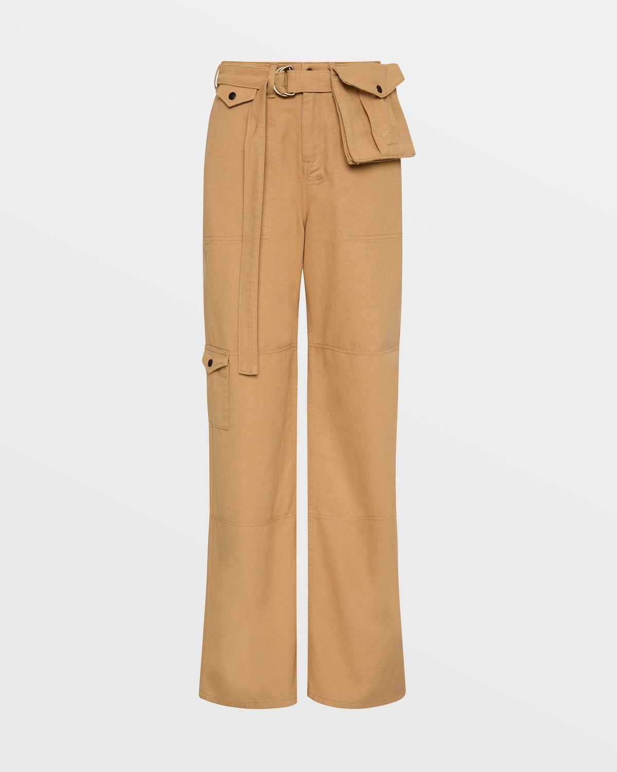Womens Kommand Cargo Caramel Wide Pants - Tan