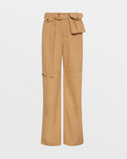 Womens Kommand Cargo Caramel Wide Pants - Tan