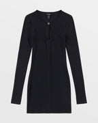 Womens Charmed Keyhole Dress Black Fitted Dresses - Black