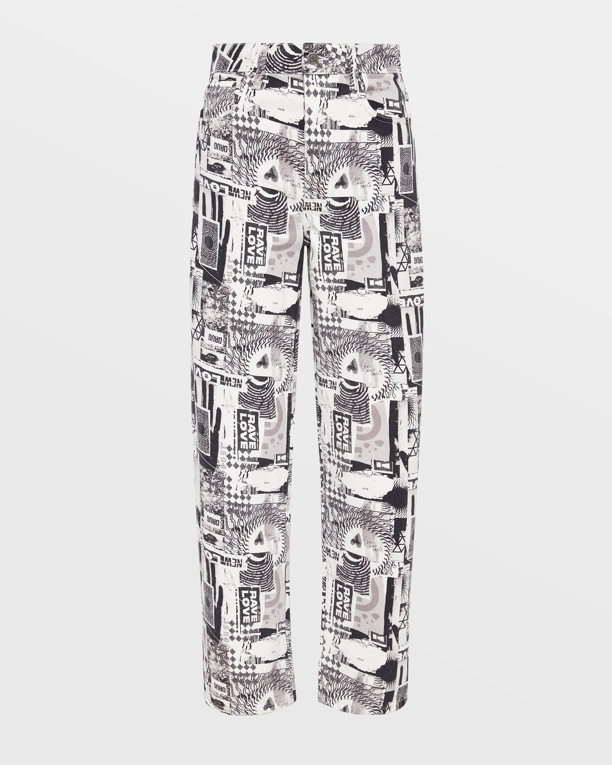 Womens Brooklyn Jean Pure Love B&w Straight Denim Jeans - Multi Colour
