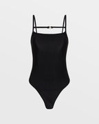 Womens Precious Bodysuit Black Fitted Fashion Tops - Black