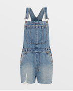 Womens Easy Cutoff Overall Lifetime Dragged Regular Jumpsuits - Denim