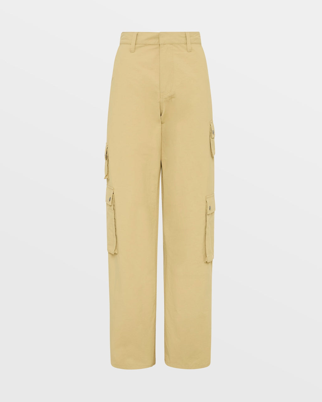 Womens Drill Cargo Khaki Relaxed Pants - Khaki