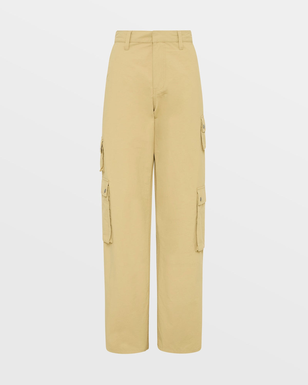 Womens Drill Cargo Khaki Relaxed Pants - Khaki