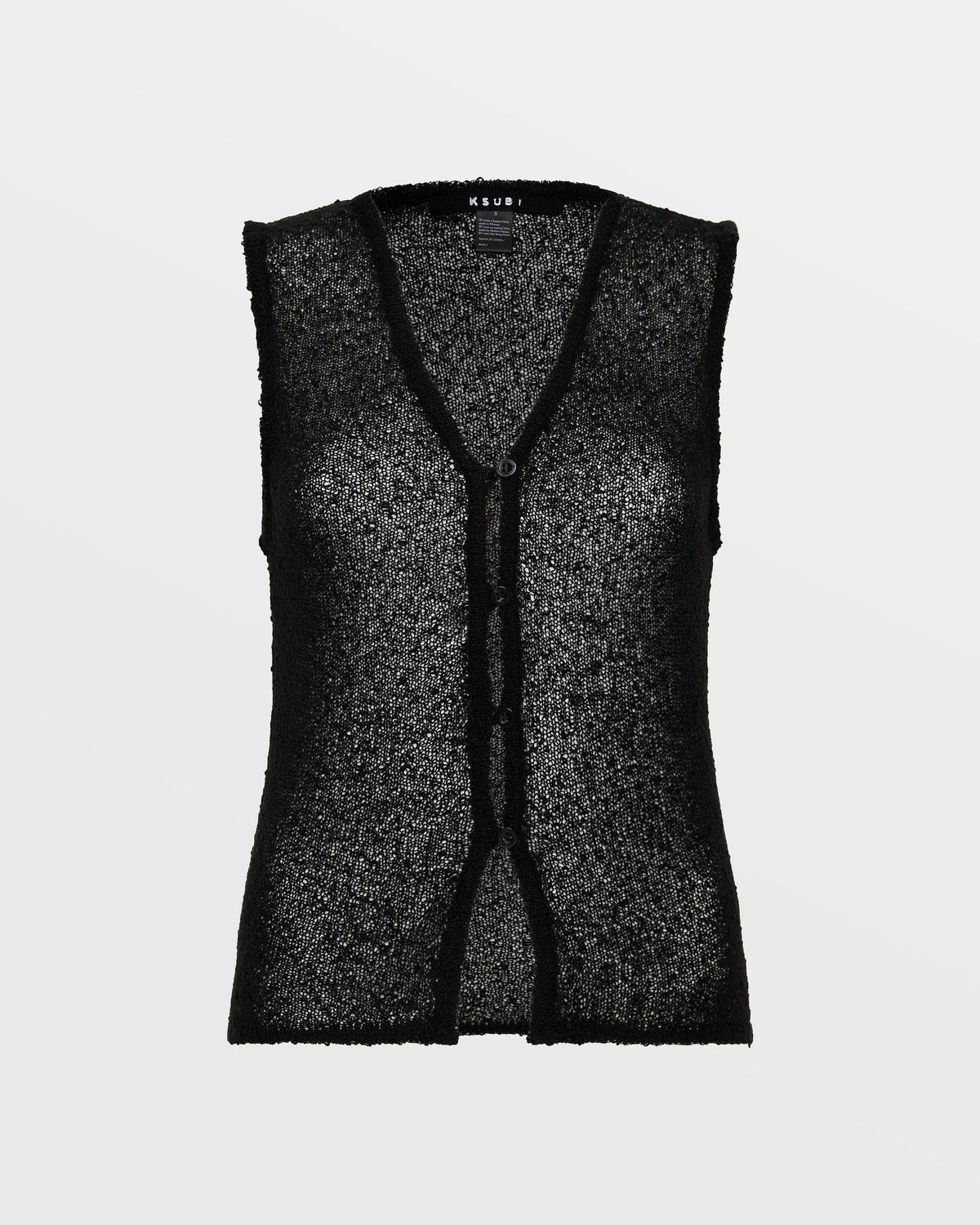 Womens Divide Knit Vest Black Relaxed Knitwear - Black