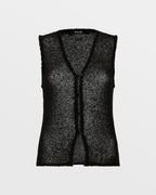 Womens Divide Knit Vest Black Relaxed Knitwear - Black
