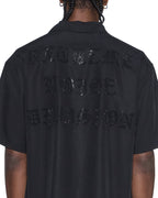 Mens End Diner Ss Shirt Satin Black Regular Shirts - Black