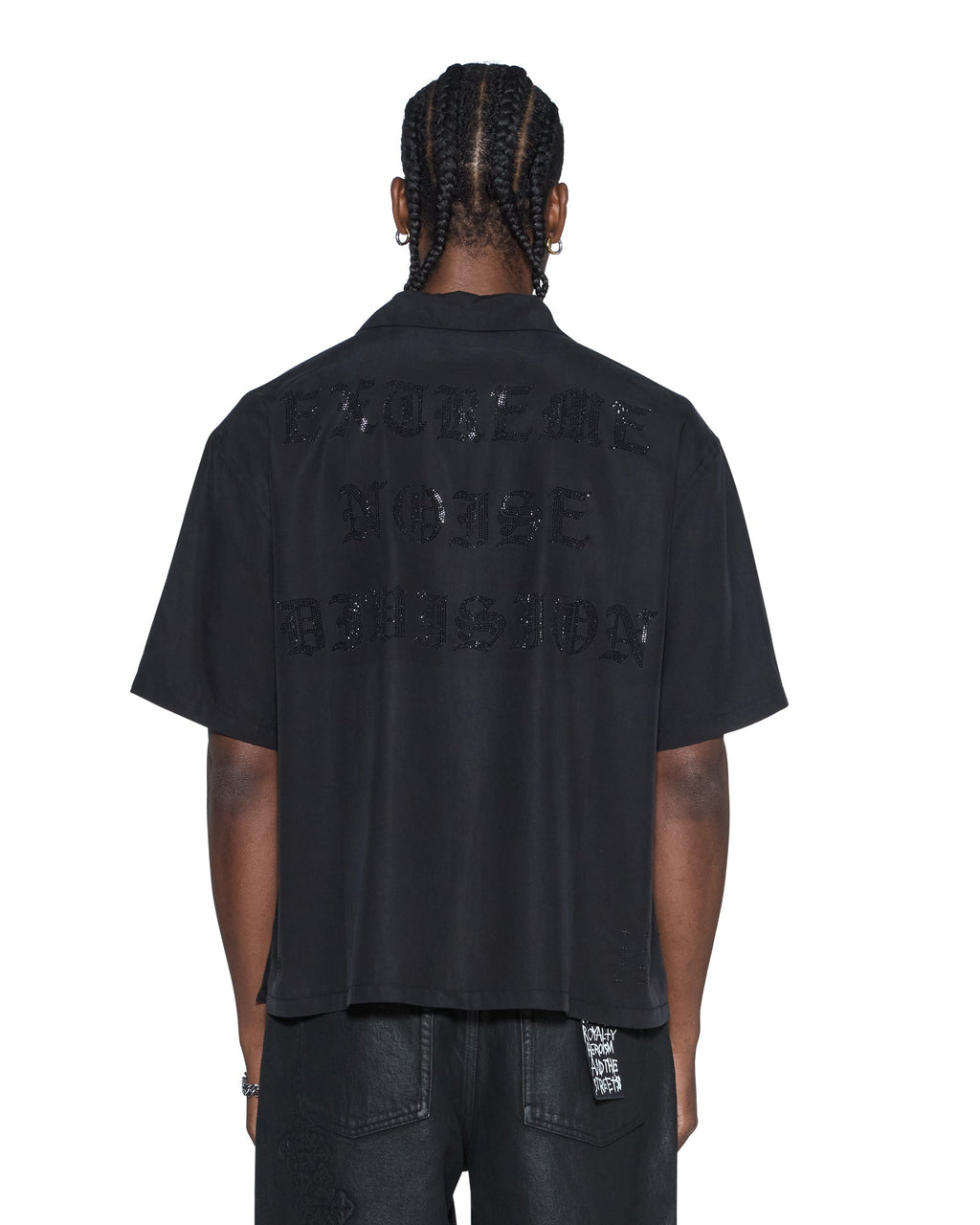 Mens End Diner Ss Shirt Satin Black Regular Shirts - Black
