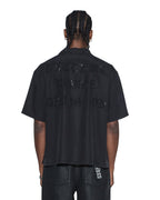 Mens End Diner Ss Shirt Satin Black Regular Shirts - Black