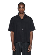 Mens End Diner Ss Shirt Satin Black Regular Shirts - Black