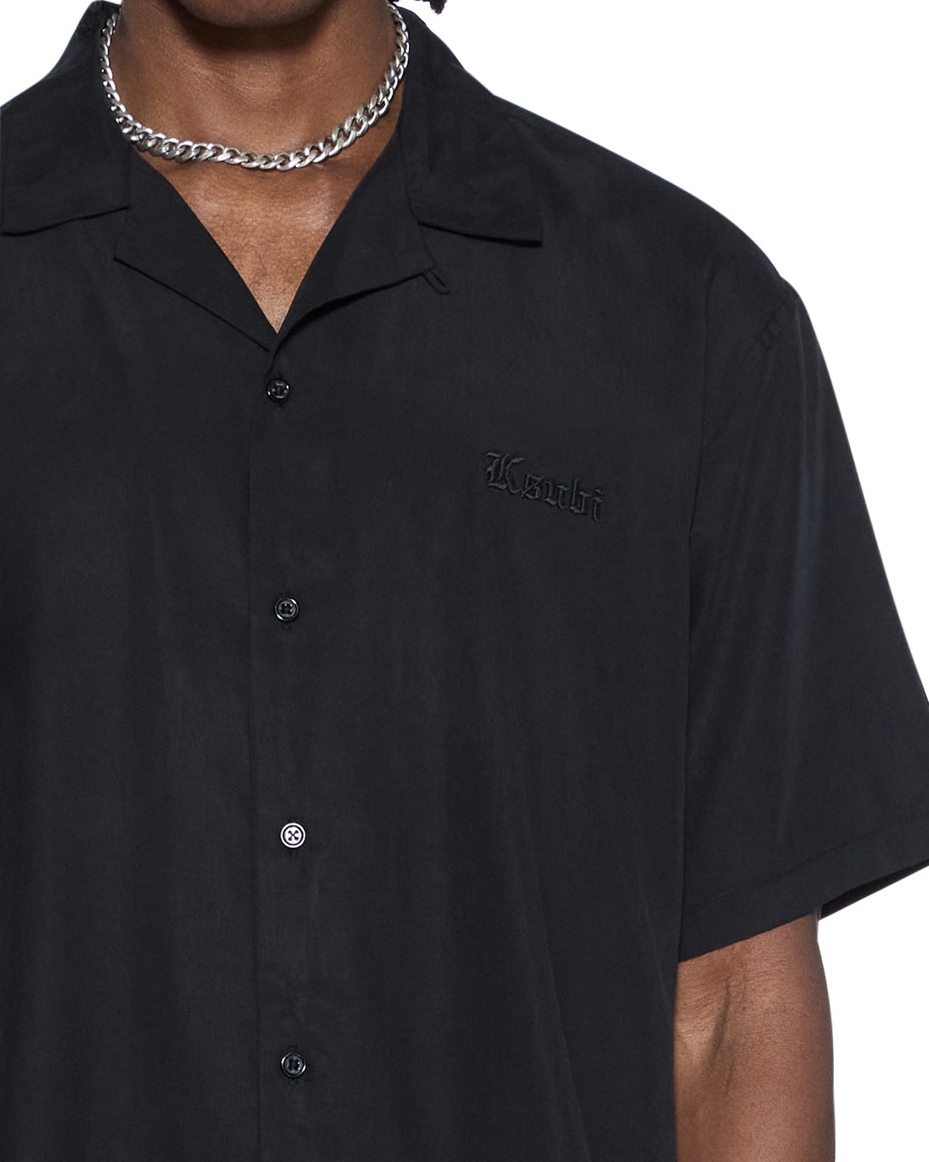 Mens End Diner Ss Shirt Satin Black Regular Shirts - Black