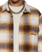 Mens Rosebowl Ls Shirt Burnt Orange Regular Shirts - Orange