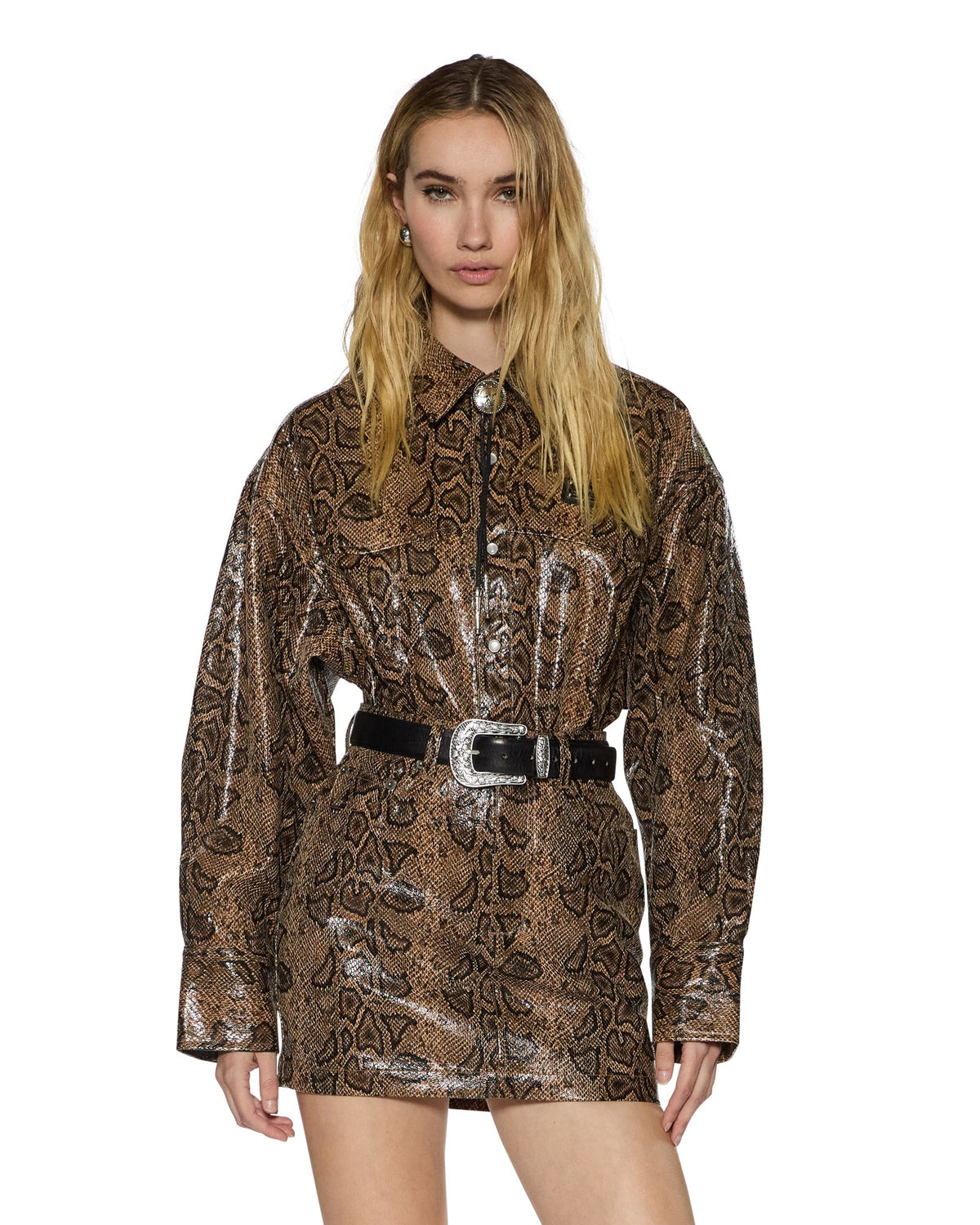 Womens Astra Ls Shirt Snakebite Oversized Shirts - Multi Colour