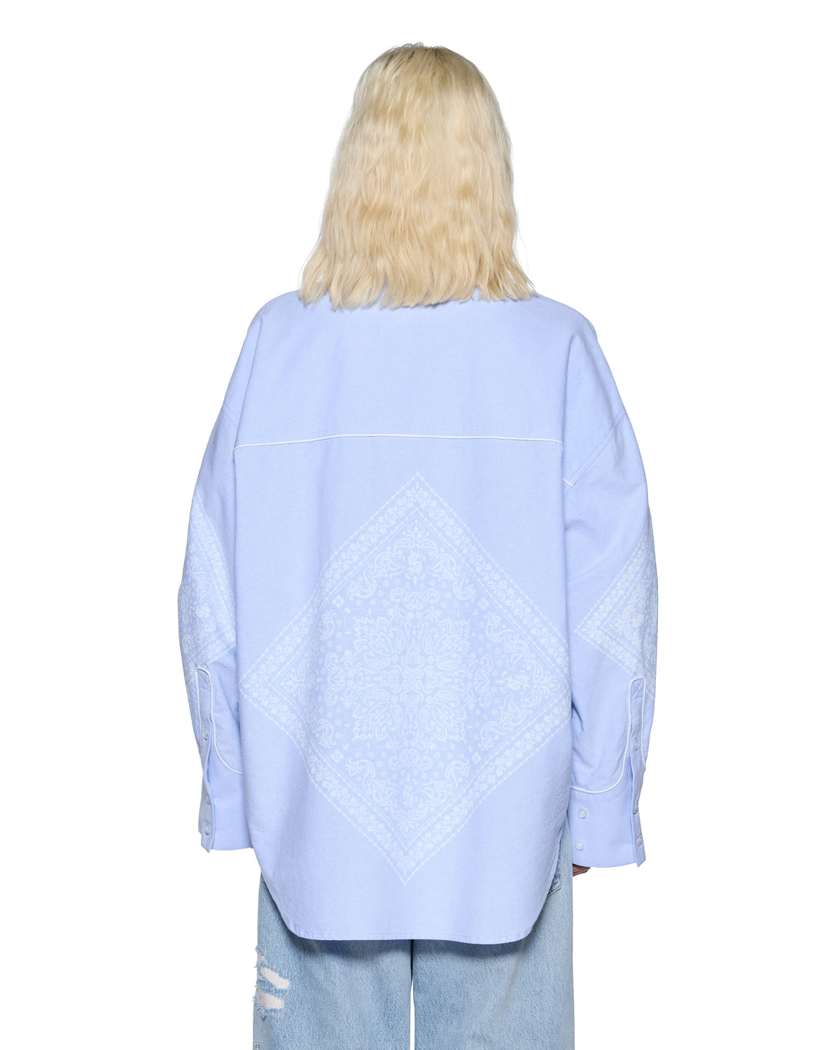 Womens Astra Ls Shirt Bandana Oversized Shirts - Blue