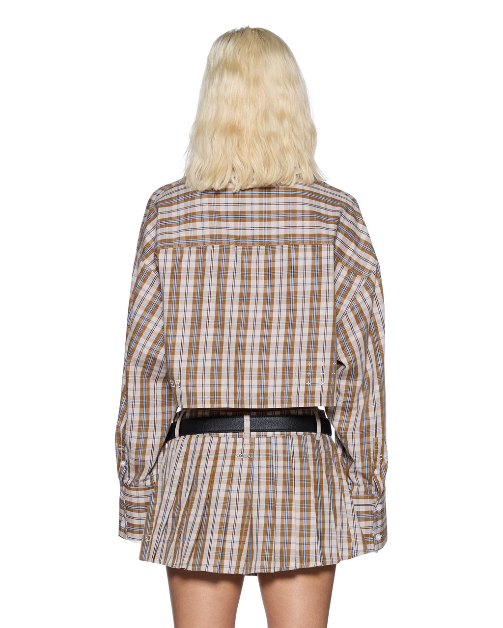 Womens Balter Shirt Tan Plaid Cropped Shirts - Tan