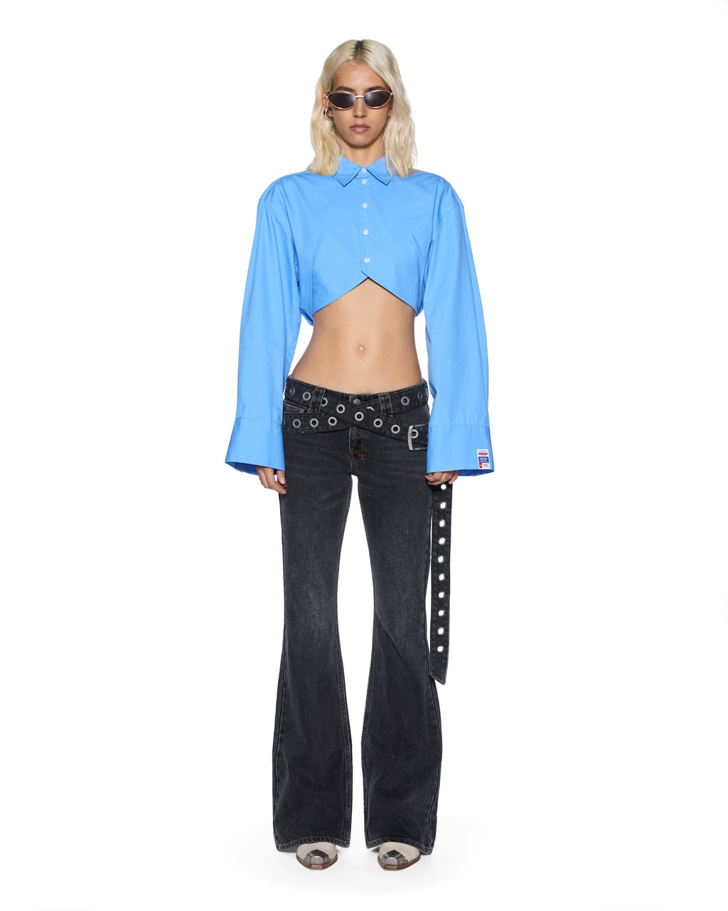 Womens Soho Lo Jean Opium Belted Slim Denim Jeans - Black