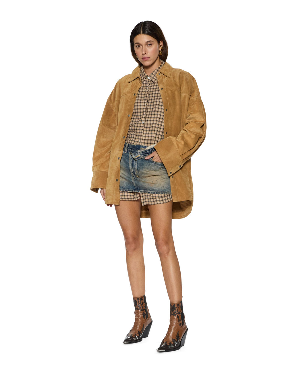 Womens Astra Rider Ls Shirt Tan Oversized Shirts - Tan