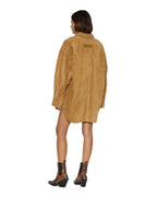 Womens Astra Rider Ls Shirt Tan Oversized Shirts - Tan