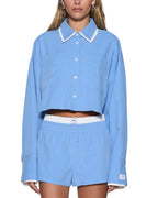 Womens Balter Ls Shirt Bright Blue/white Regular Shirts - Blue