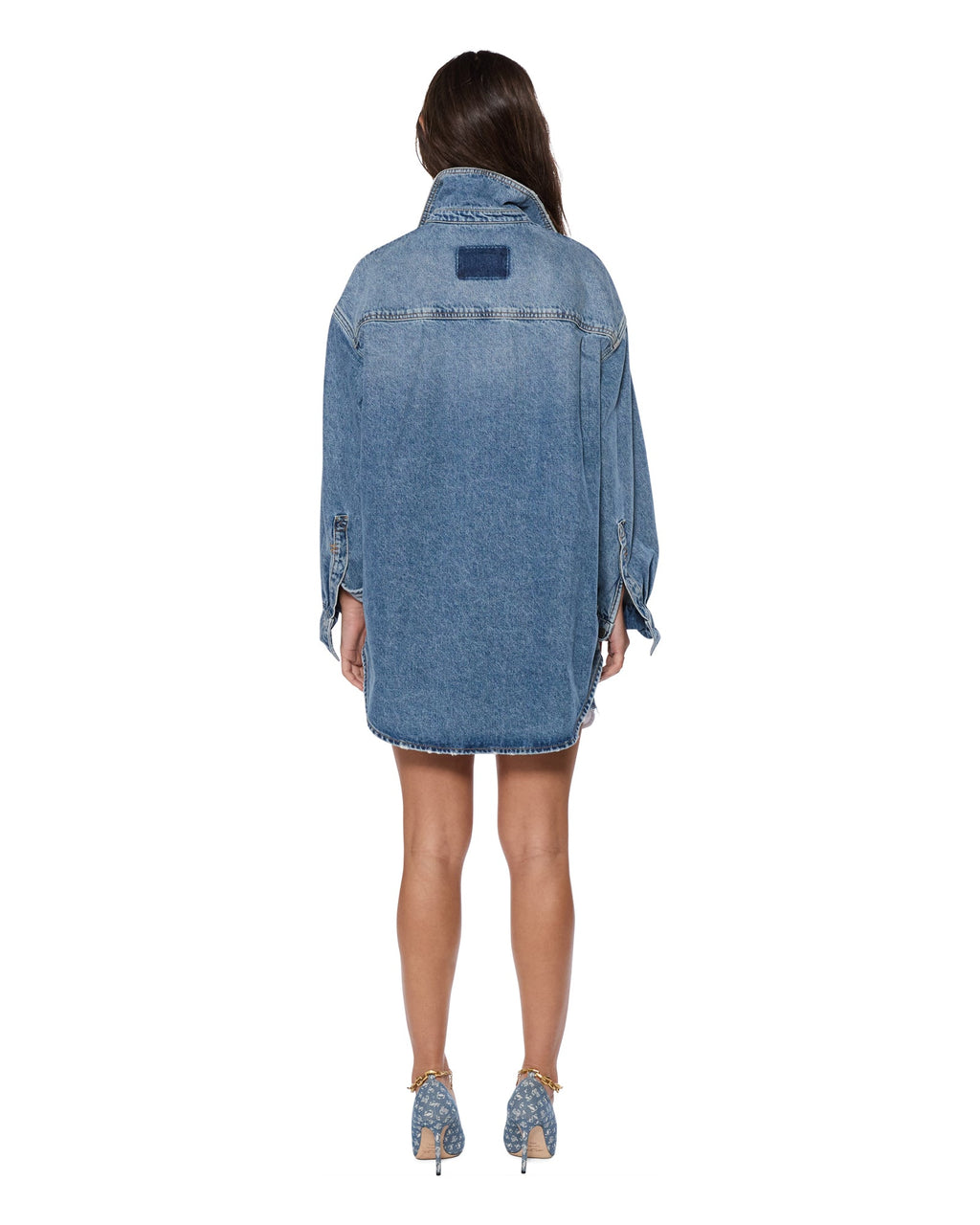 Womens Bolt Oversized Ls Shirt Swept Oversized Shirts - Denim
