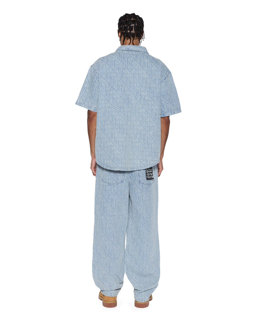 Mens Boxer Ss Shirt Tile Boxy Shirts - Denim