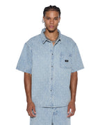 Mens Boxer Ss Shirt Tile Boxy Shirts - Denim