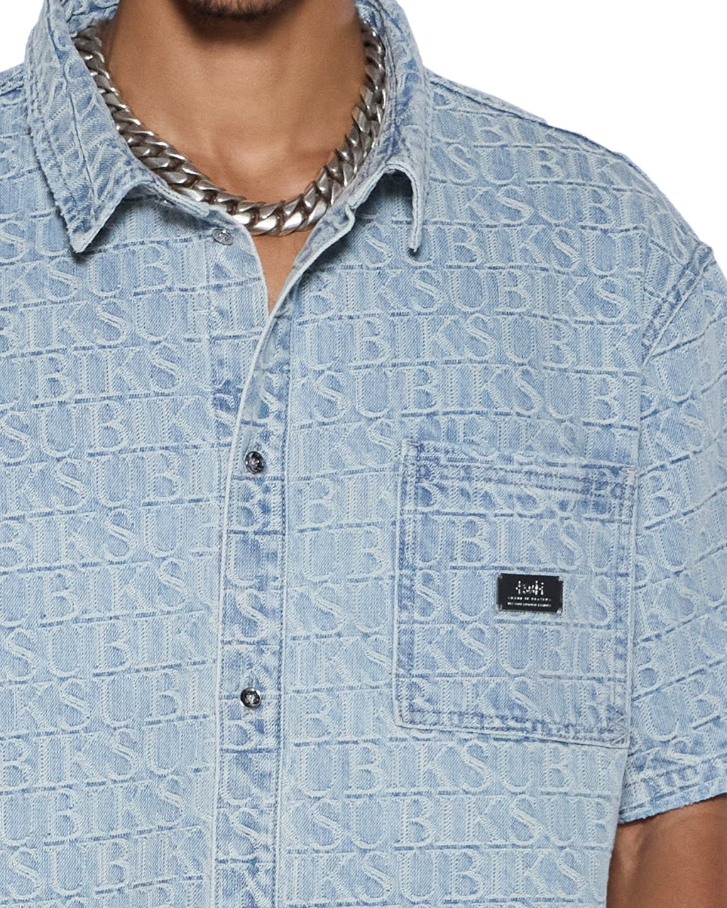 Mens Boxer Ss Shirt Tile Boxy Shirts - Denim