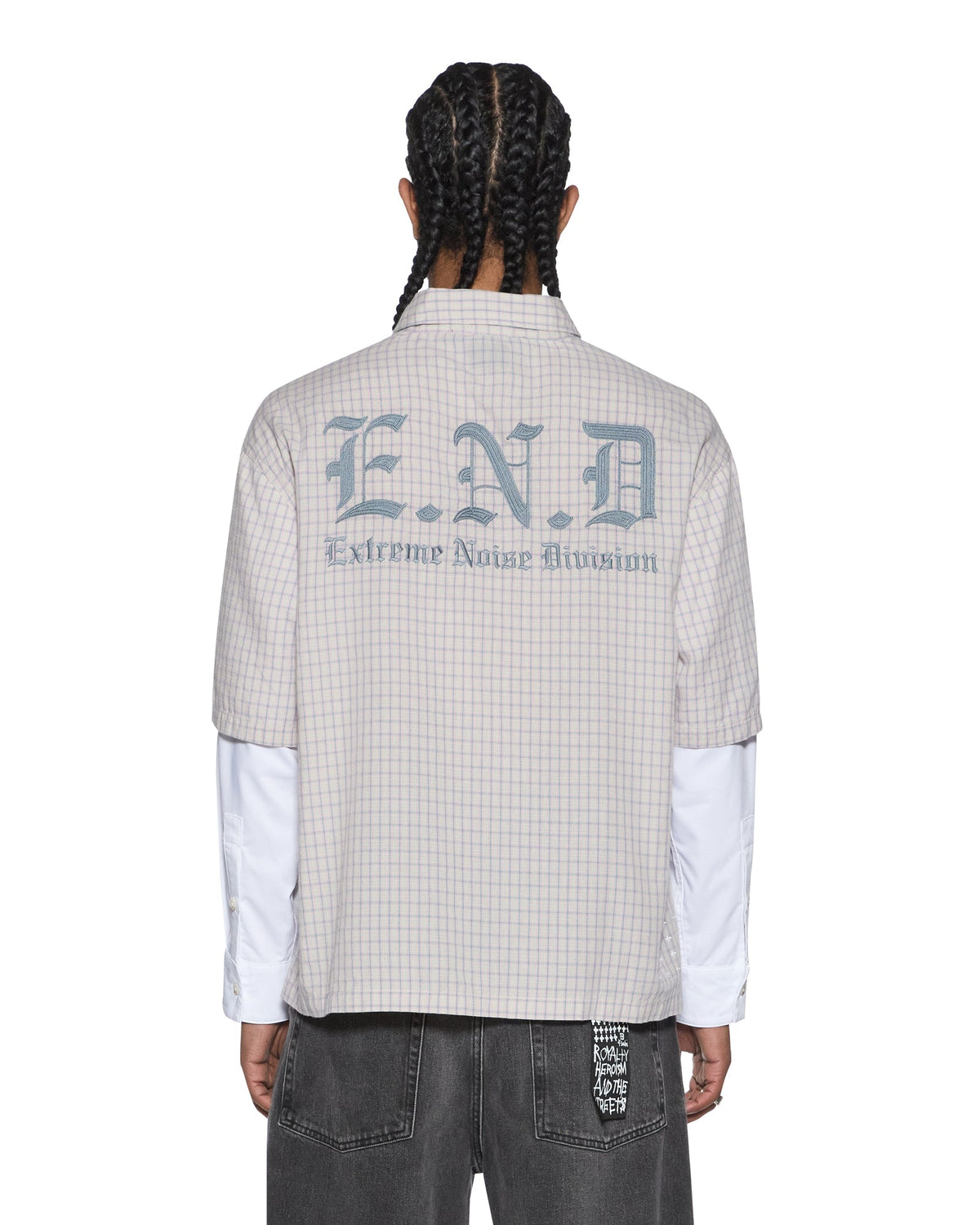 Mens E.n.d Button Layer Ls Shirt Check Regular Shirts - Multi Colour