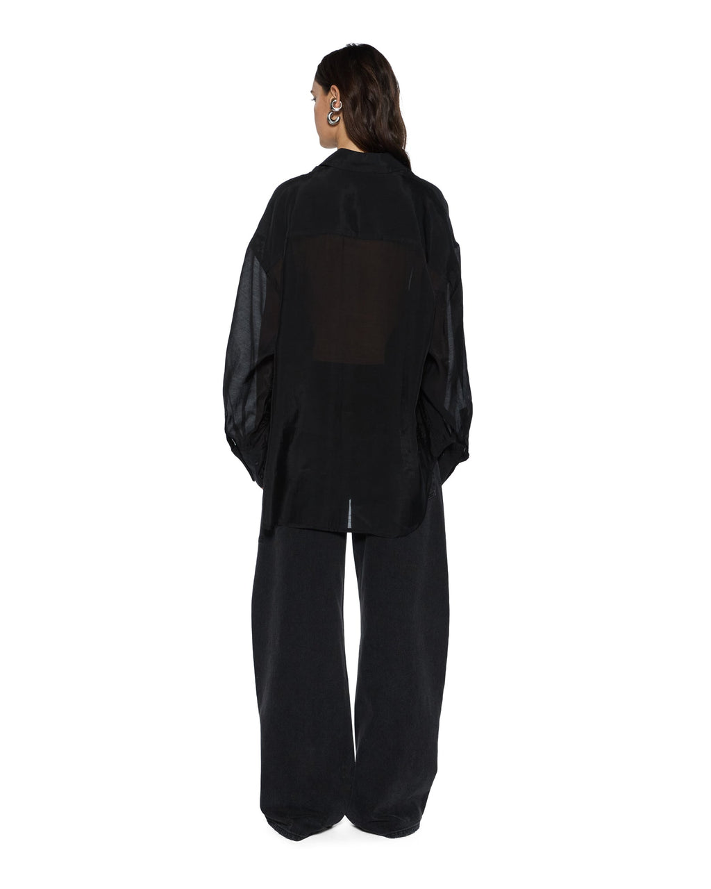 Womens Labels Astra Ls Shirt Black Oversized Shirts - Black