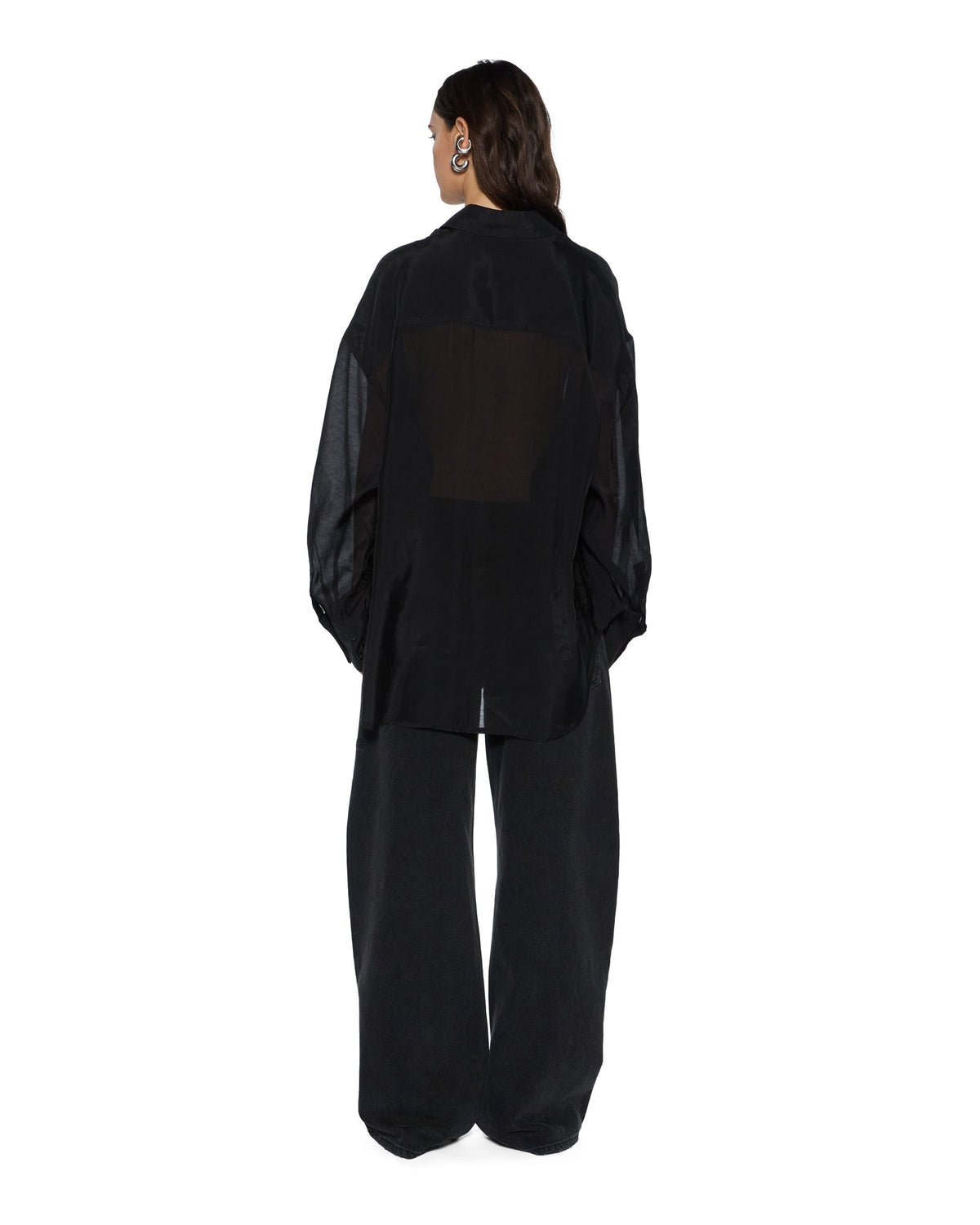 Womens Labels Astra Ls Shirt Black Oversized Shirts - Black