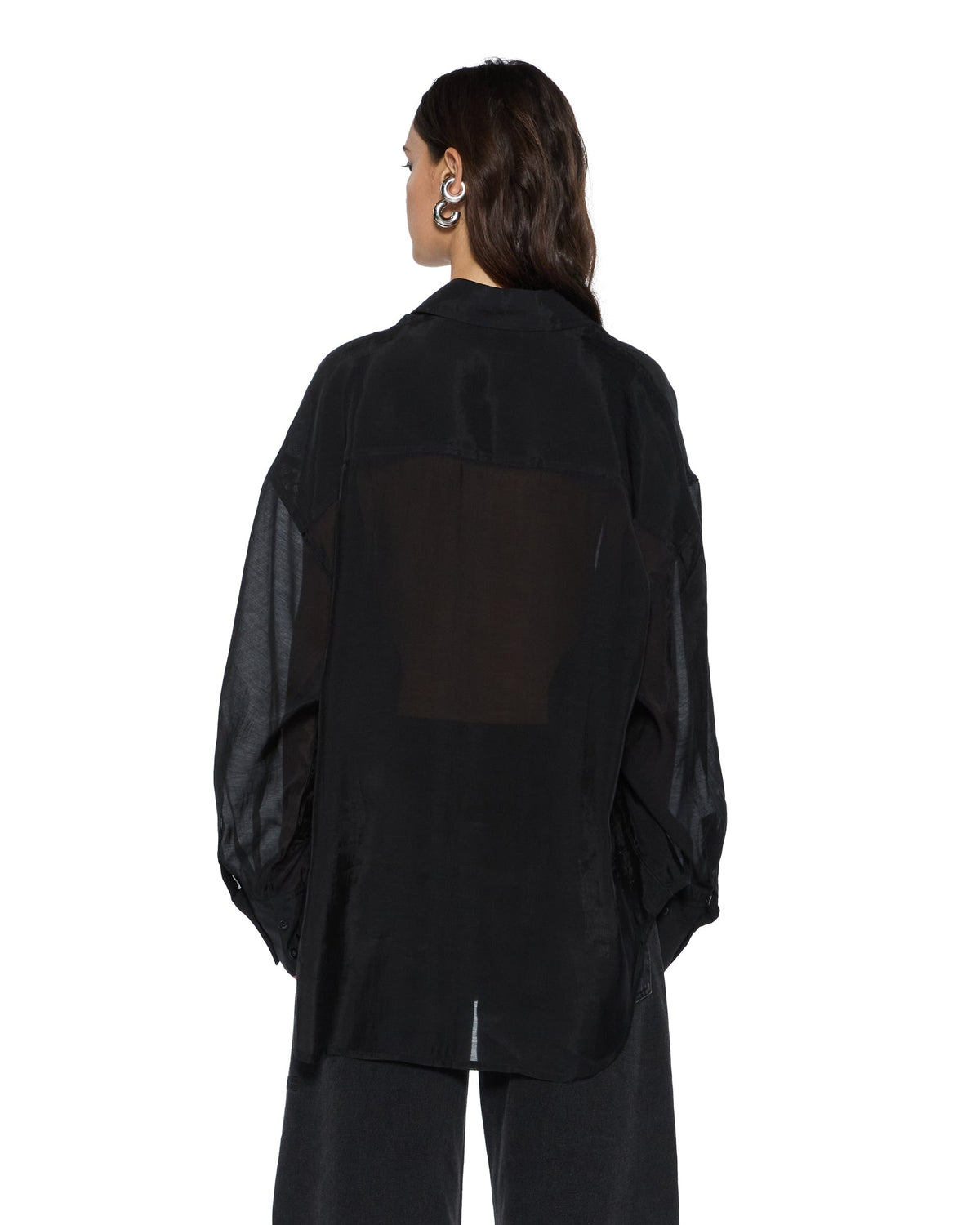 Womens Labels Astra Ls Shirt Black Oversized Shirts - Black