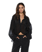Womens Labels Astra Ls Shirt Black Oversized Shirts - Black