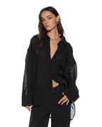 Womens Labels Astra Ls Shirt Black Oversized Shirts - Black