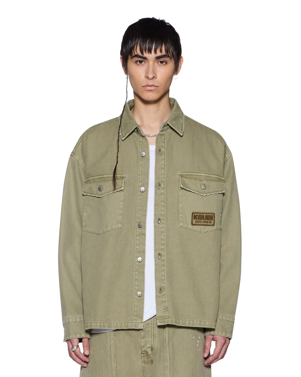Mens Lanley Ls Shirt Militant Boxy Shirts - Khaki
