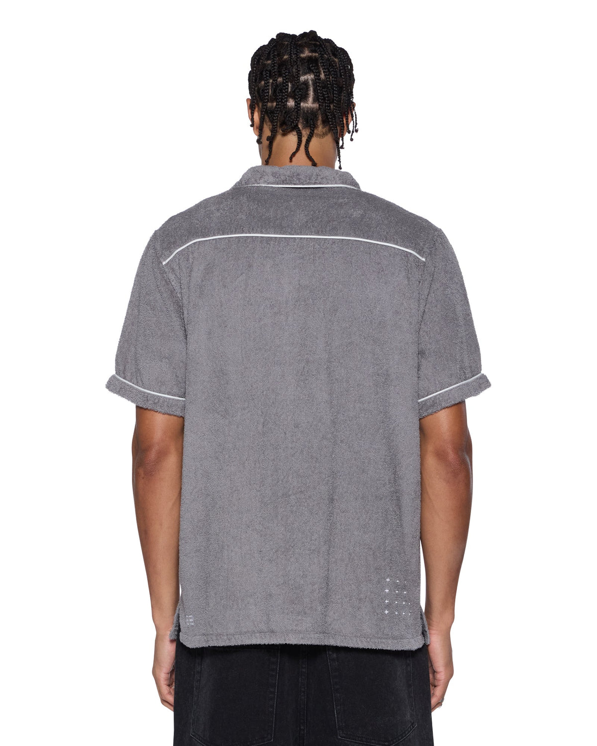 Mens Lounge Ss Resort Shirt Charcoal Regular Shirts - Grey
