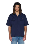 Mens Mekanik Boiler Ss Shirt Ink Blue Regular Shirts - Navy