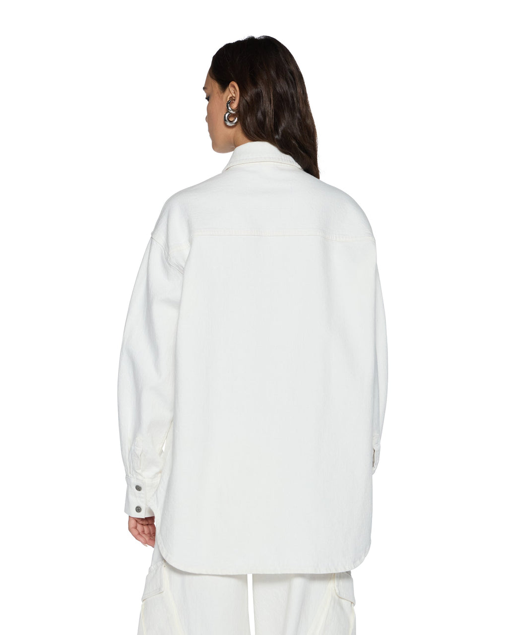 Womens Oversized Ls Shirt Ecru Oversized Shirts - Beige